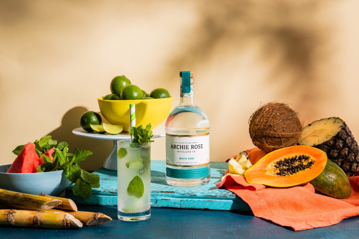 Archie Rose white cane spirit accompanied by fruits