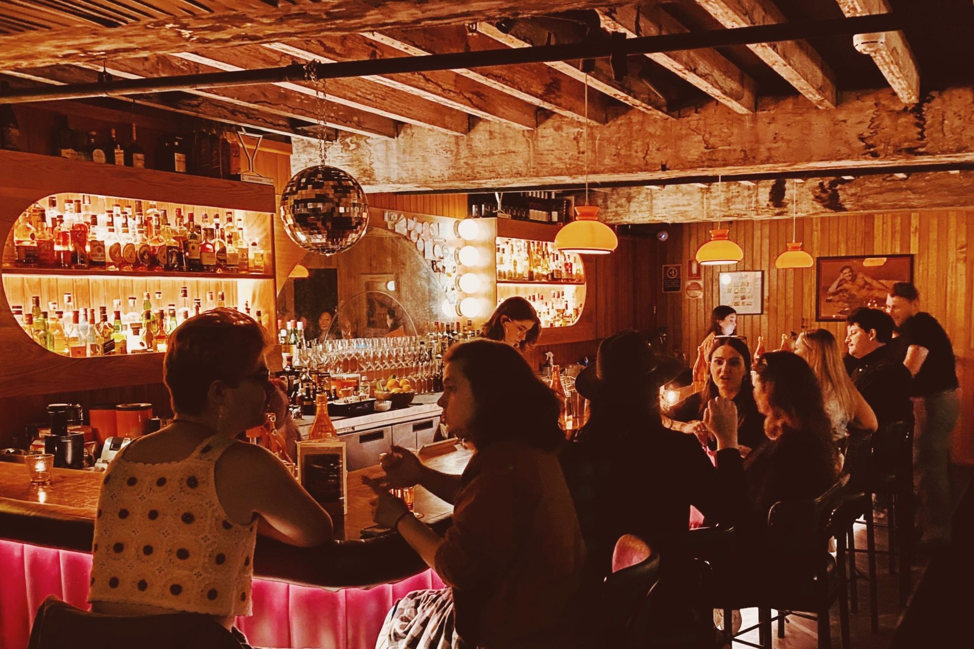 The bar setting inside Double Deuce Lounge