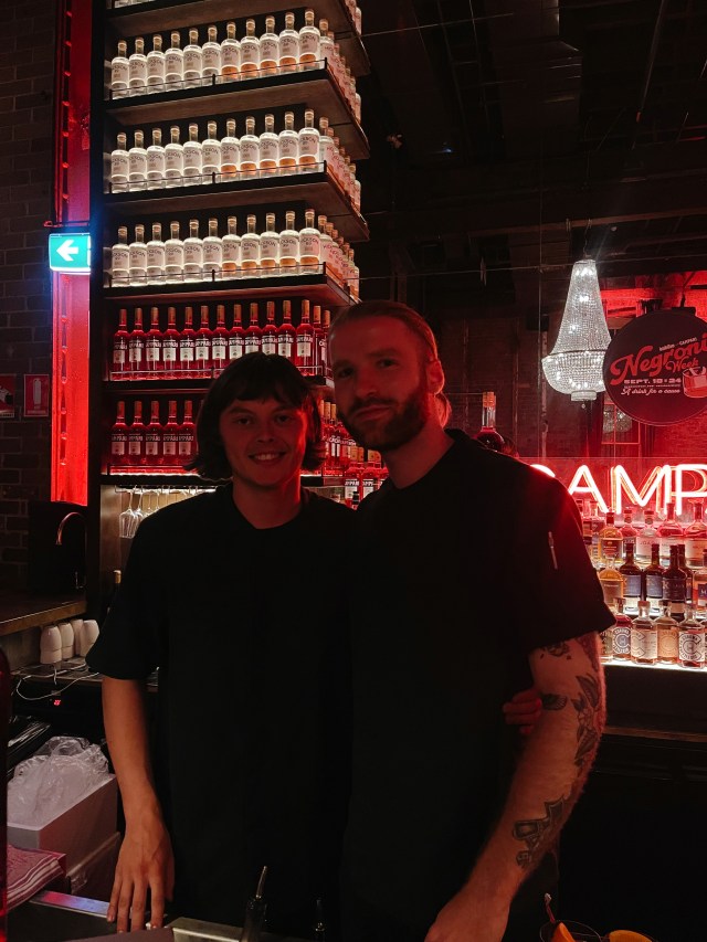 Samuel Cocks and Charlie Coates of Re showcasing their take on a Negroni