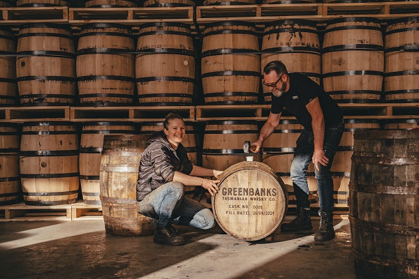 Greenbanks Tasmanian Whisky's Rebecca Walsh and John Slattery